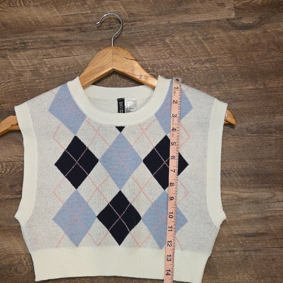 H&M Crew Neck Sweater Cream And Blue Dize XS - Picture 6 of 6